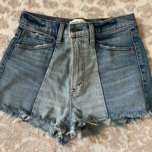A&F Mom Jean Shorts Cut Offs Two Toned